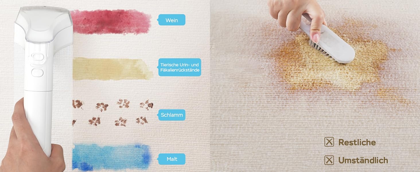 WECLEAN C3 - Пылесос для влажной и сухой уборки, 600W, 18Kpa, для ковров, диванів, вікон, дзеркал, меблів, автомобілів, чорний та рожевий