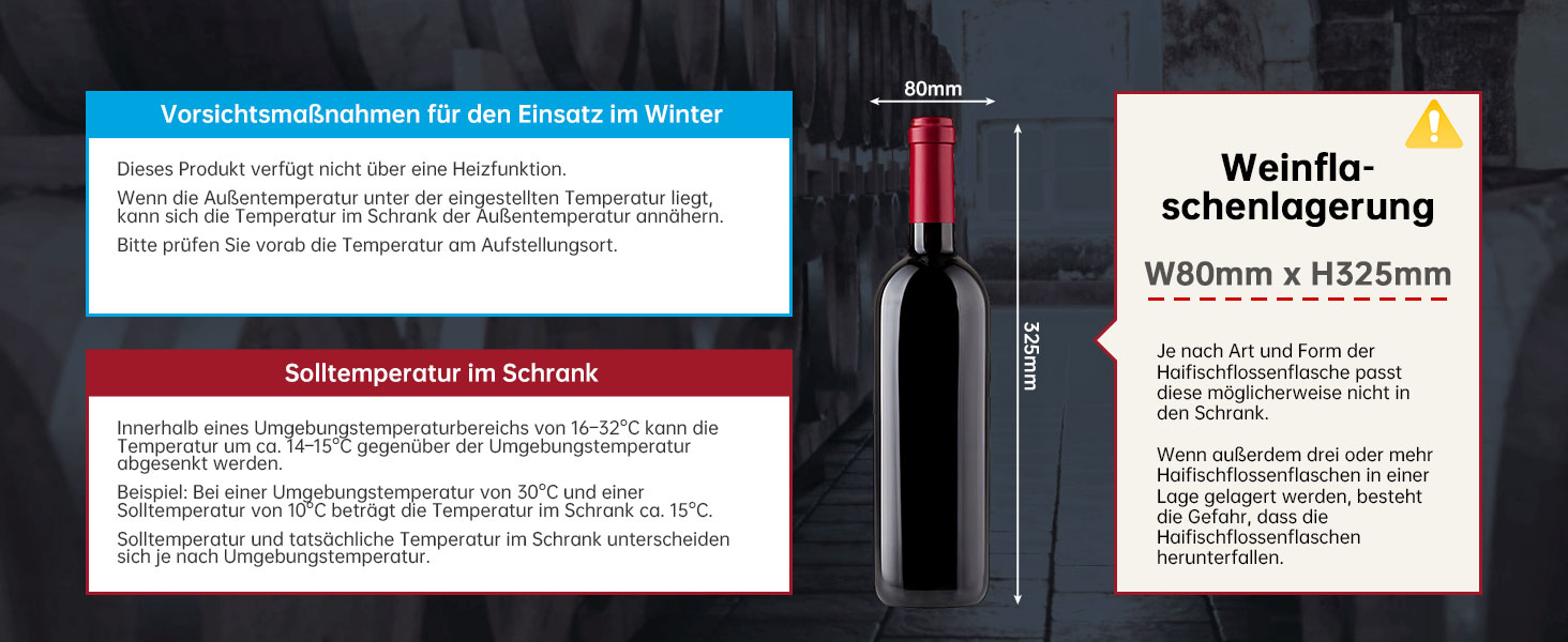 WIE 33 Liter Wine Fridge - 1 Zone Wine Cooler with Glass Door & LED Touch Panel - Mini Wine Refrigerator for 8 Bottles