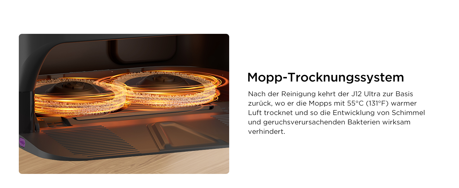 Робот-пилосос Eureka J12 Ultra з функцією миття підлоги (автоматичне очищення, прання та сушка), потужність всмоктування 5000Pa, обертова функція миття, Dual-LiDAR навігація, 3D уникнення перешкод, чорний