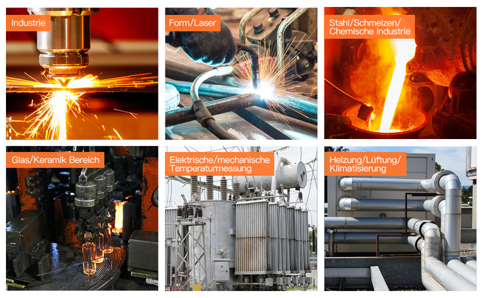 Інфрачервоний термометр MESTEK для вимірювання температури -40°C до 1600°C з K-зондом, лазерний, LCD, з сигналізацією, для кухні, промисловості, HVAC