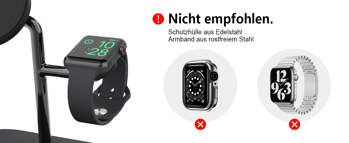 Бездротова зарядка Boaraino 3-в-1 для iPhone 17/16/15/14/13/12, Apple Watch та AirPods, чорний