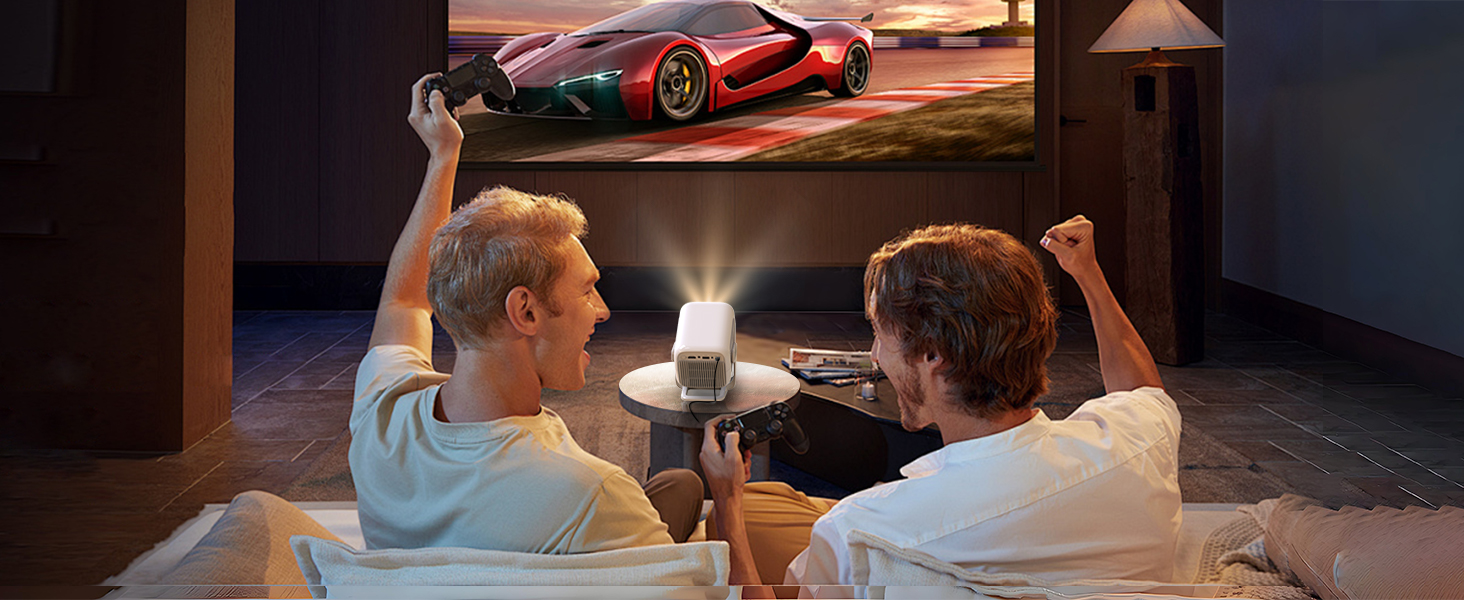 Портативний проєктор LYNCAST N300: 4K, Android 13, WiFi 6, Bluetooth 5.4, сумісний з Netflix, iOS, USB, HDMI