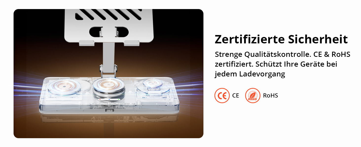Зарядна станція Geekera 4-в-1 для Apple: кабель для iPad, магнітна бездротова зарядка iPhone Air/12-17, Apple Watch, AirPods (Металевий білий)