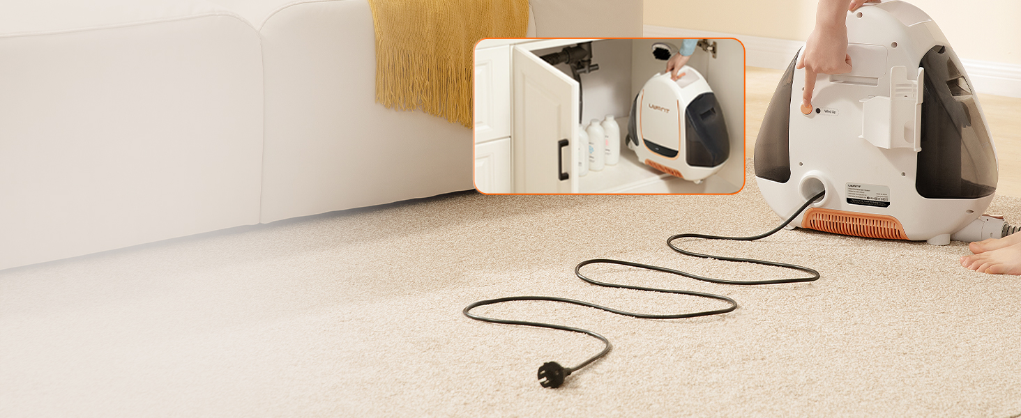 UWANT Теперішній пилосос для миття килимів, для диванів, килимів, м'яких меблів, мокрий/сухий пилосос з потужною потужністю всмоктування 12000Pa, 60dB, B100-s