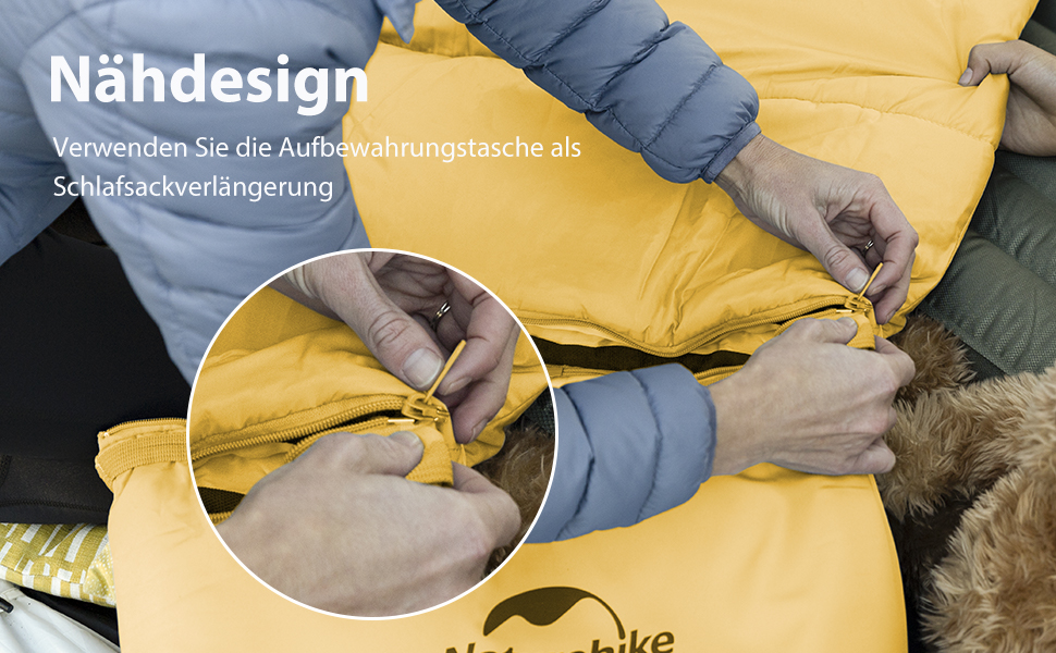 Дитячий спальний мішок Naturehike C100-Gelb для кемпінгу та подорожей (бавовна)