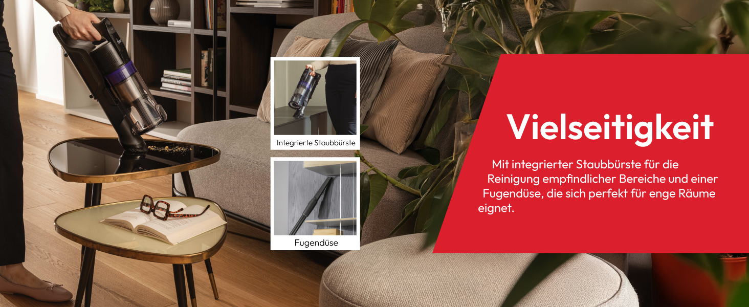 Бездротовий пилосос Hoover HF1 Plus з Anti-Hair Wrap, паркуванням та LED-підсвічуванням, HEPA 6-фільтр, 45 хв роботи, ідеальний для алергіків