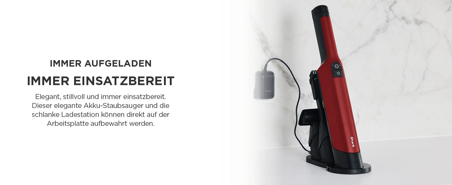 Shark WandVac 2.0 Бездротовий міні-пилосос, ручний, WV270EU. Компактний, легкий, з насадкою для щілин та універсальною насадкою. Час роботи: 15 хвилин, помаранчевий колір.