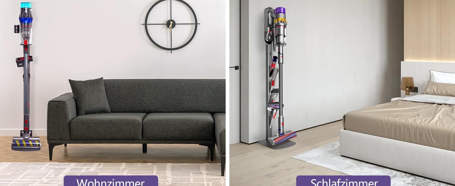 Кріплення та зарядний стан для пилососів Dyson V8–V15 та Gen5 – настінний тримач для акумуляторного пилососа з органайзером для насадок, щіток та кабелю, темно-сірий