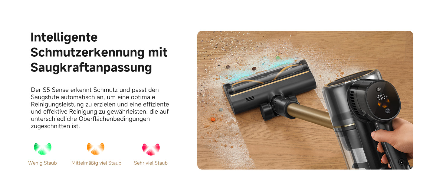 Mova S5 Sense: Бездротовий акумуляторний пилосос з тривалою роботою до 97 хвилин, для килимів, твердих підлог та шерсті тварин. Тиха, самостійна, з антизаплутуванням.