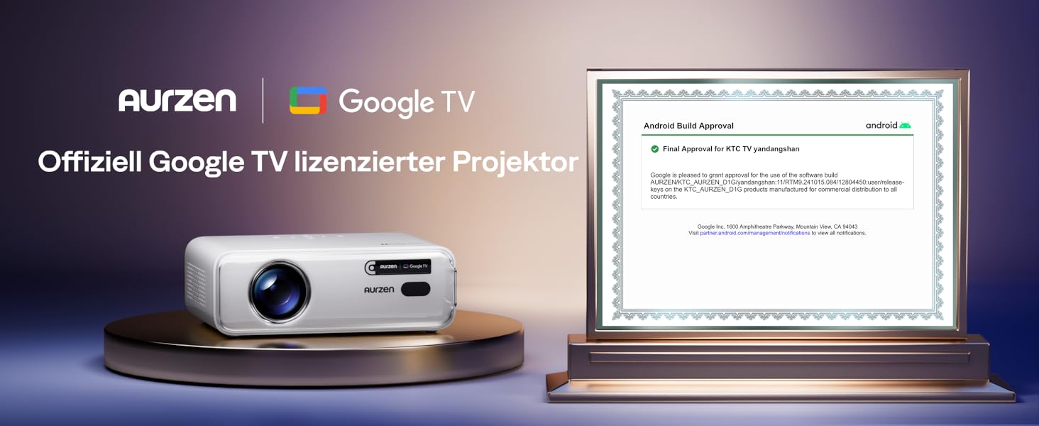 Aurzen Eazze D1 Smart Beamer: 4K проєктор для домашнього кінотеатру з WiFi, Bluetooth, автофокусом та корекцією трапецеїдальних спотворень. Підтримка Netflix, Dolby Audio, Full HD 1080P. Білий (GTV)