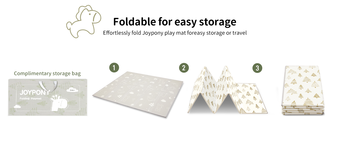 Дитячий килимок для ігор Krabbelmatte 150x180 см, складаний, водонепроникний, антиковзкий, з сумкою для перенесення - Ліс