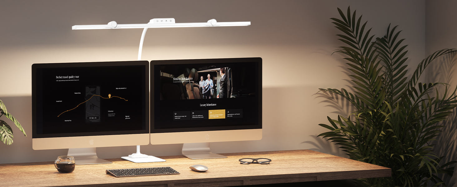 LED лампа для столу EppieBasic з кріпленням, 24W, 3 насадки, регулювання яскравості, 1200LM, захист очей, 4 колірні температури, таймер 30 хв, для офісу та дому