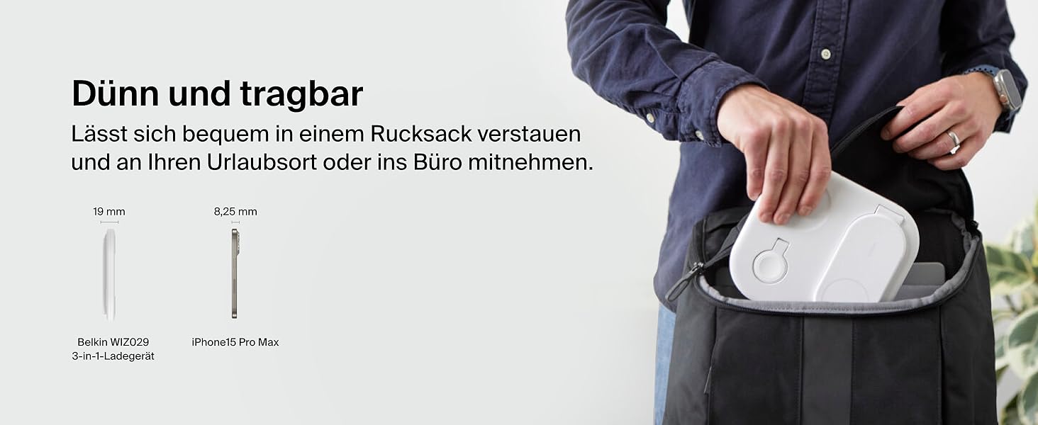 Зарядний пристрій Belkin BoostCharge 3-в-1 з підтримкою Qi2, 15 Вт, MagSafe, для iPhone, Apple Watch, AirPods