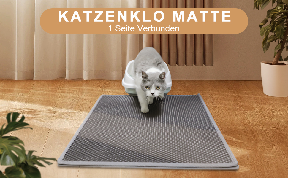 Килимок для котячого туалету Garoopion Katzenklo Matte, 90x76 см, EVA, стільниковий, сірий, двошаровий