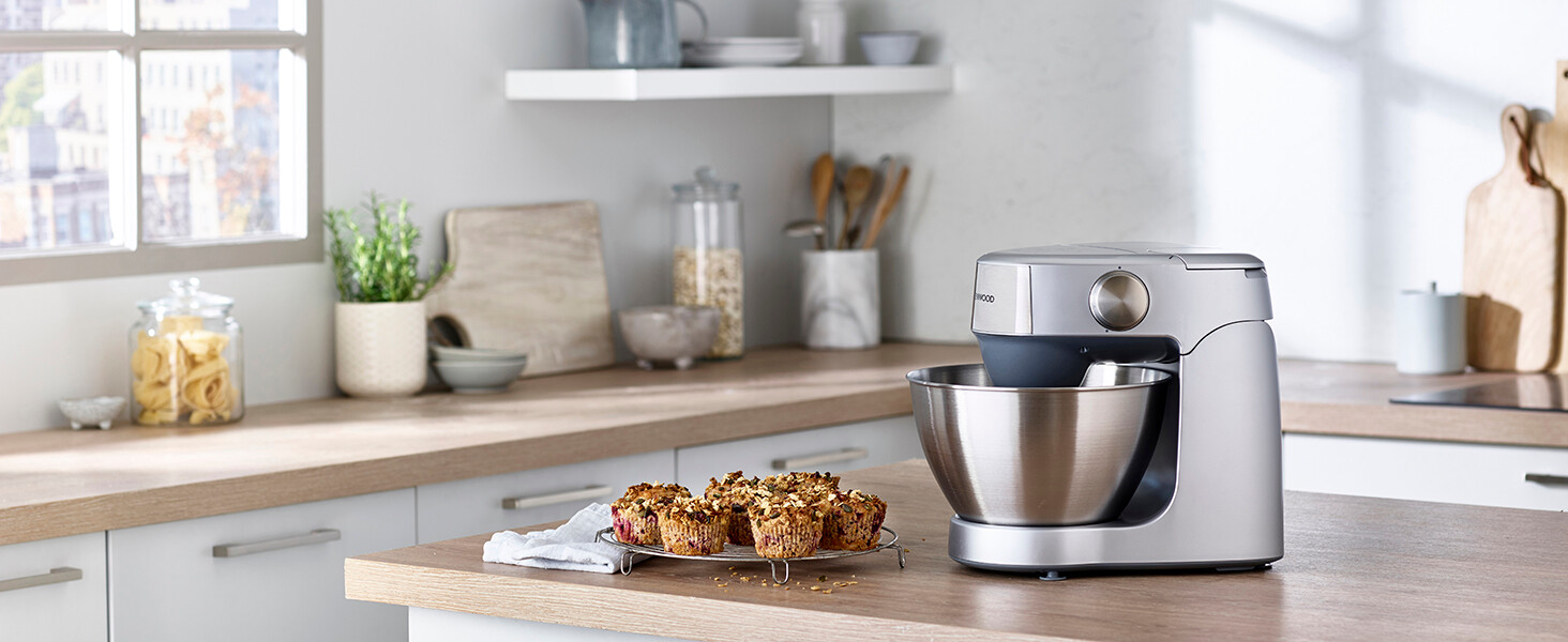 Кухонна машина Kenwood Prospero+ KHC29.A0SI, 1000 Вт, чаша з нержавіючої сталі 4,3 л, набір насадок (вінчик, міксер, гак), срібляста