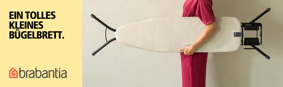 Прасувальна дошка Brabantia Bügelbrett B, 124 x 38 см, Fairtrade бавовна, стабільна, регульована по висоті, з підставкою для праски, Denim Grey