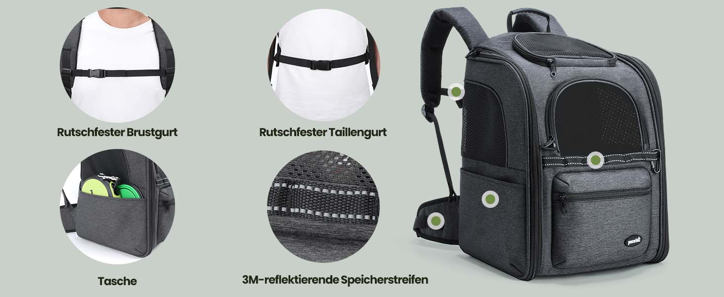 Рюкзак для кота та собаки Pecute, до 6 кг, дихаючий, складний, легкий, для подорожей