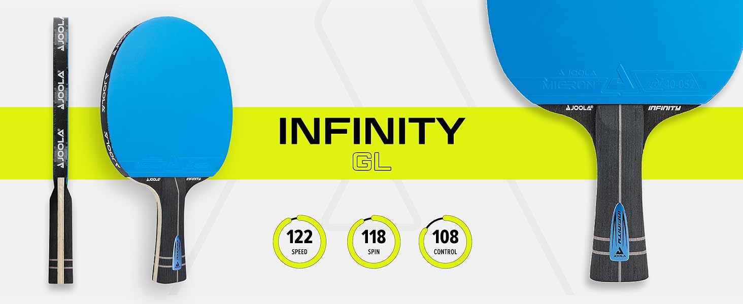 Стіл тенісний набір JOOLA Infinity ITTF, професійний карбоновий набір для досвідчених гравців, високотехнологічне волокно, 7-шарове лезо (склополімер)