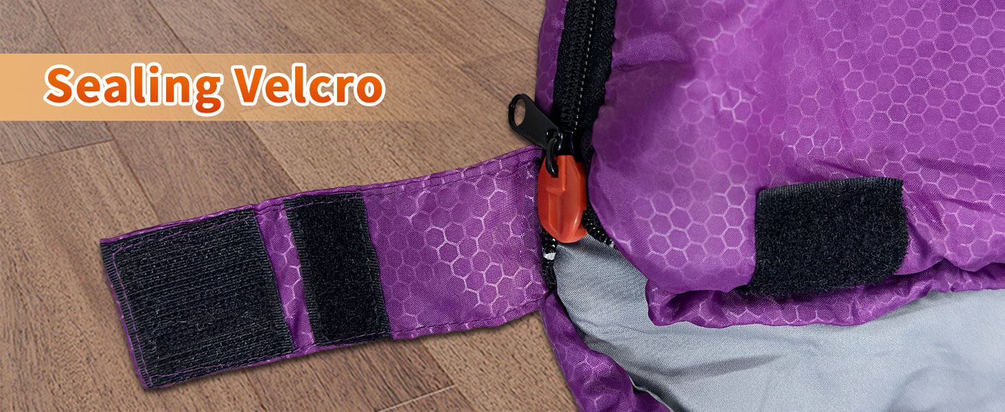 Спальний мішок Outdoor для дорослих, зимовий, машинного прання, водонепроникний, 3-4 сезони, з компресійним мішком, для кемпінгу, піших прогулянок, подорожей, 0℃-Комфорт, ліловий, 220x85CM