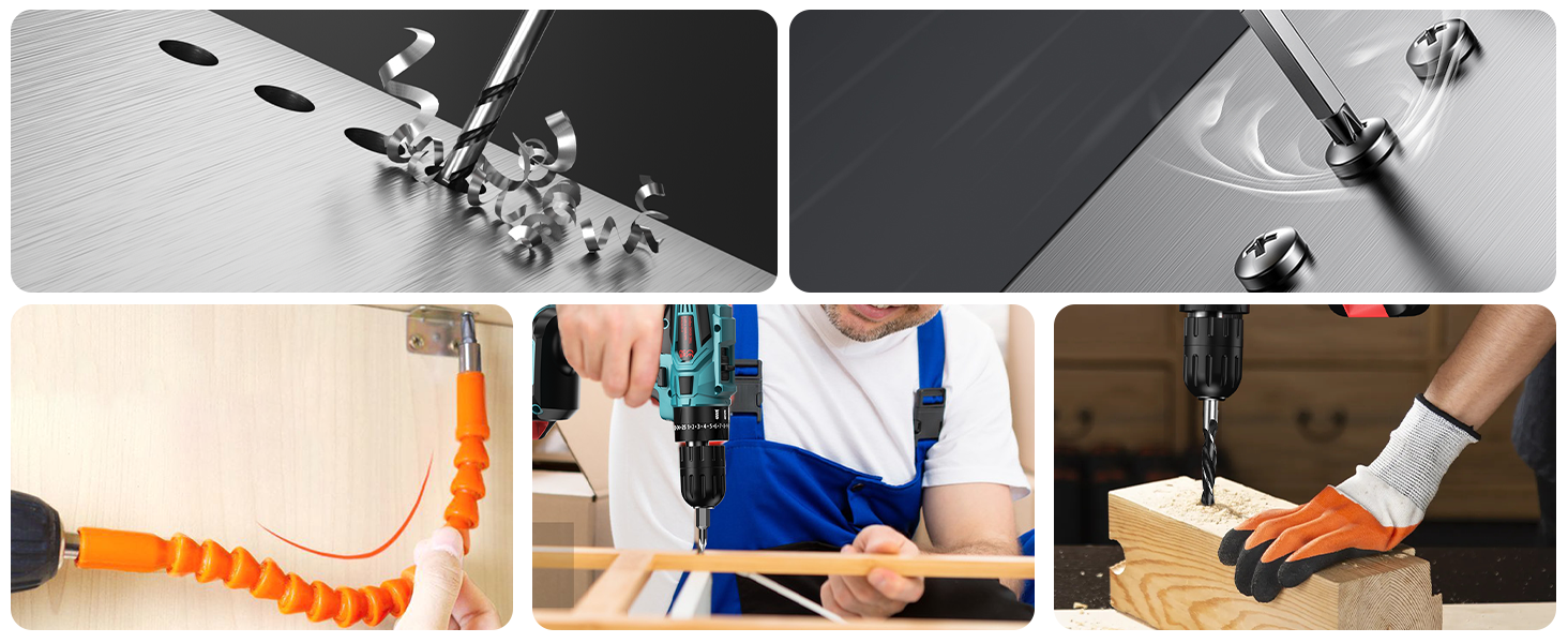 Акумуляторний шурупокрут-дрель 21V з акумулятором 4000mAh, 45Nm, 25+3 ступені, 2 швидкості, LED, 2 акумулятори 2.0Ah та зарядний пристрій, для дому та саду, DIY проєкти (Блакитний)