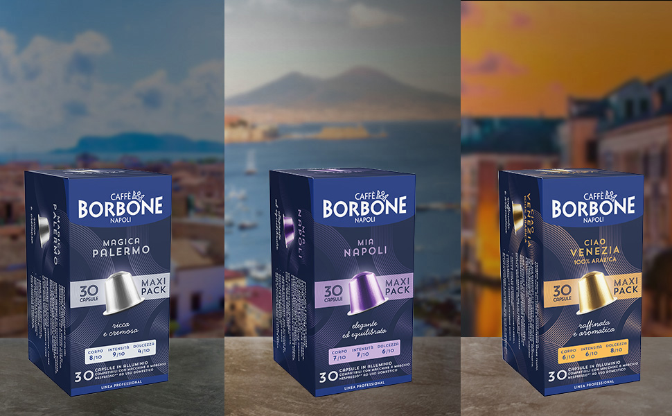 Набір кавових капсул Caffè Borbone Verkostung Kit, 90 шт. (3x30): Mia Napoli, Ciao Venezia, Magica Palermo, сумісні з Nespresso
