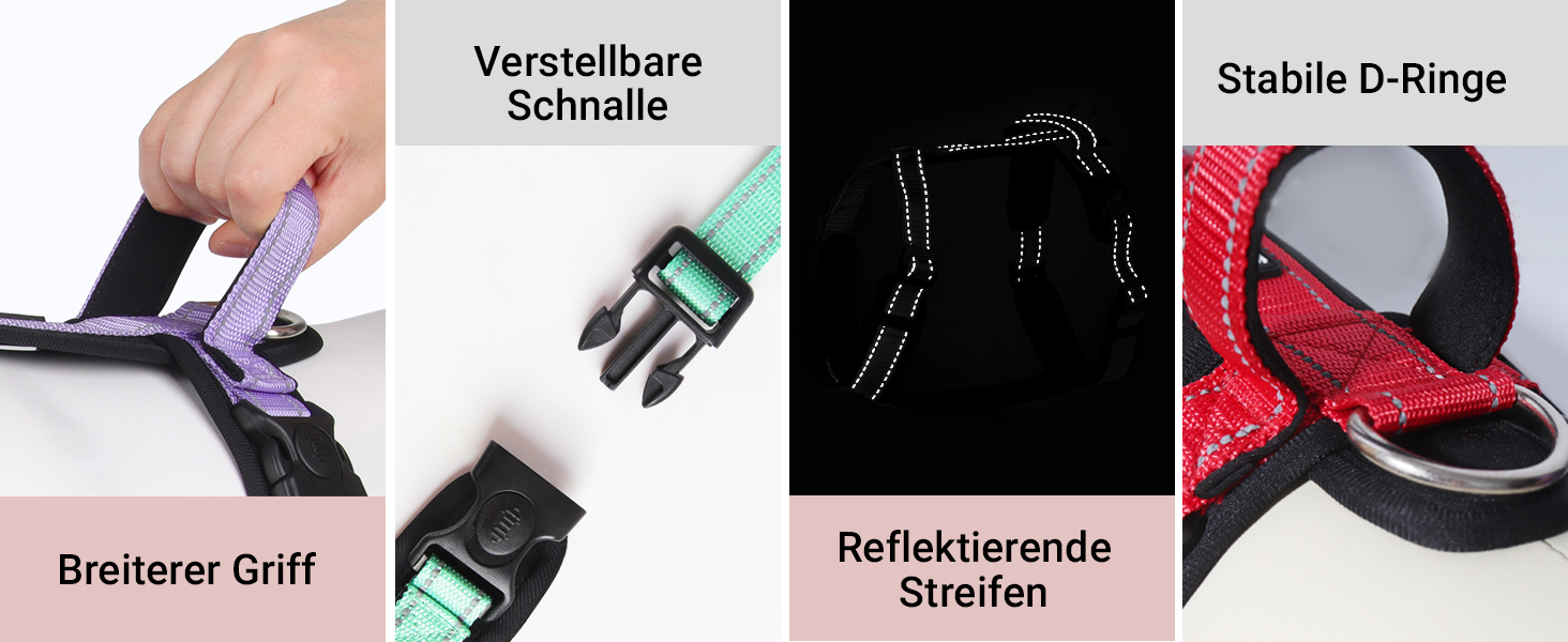 Нашийник для собак LiebeDD чорний XL - комфортний, з ручкою, анти-тяга, для собак середніх розмірів