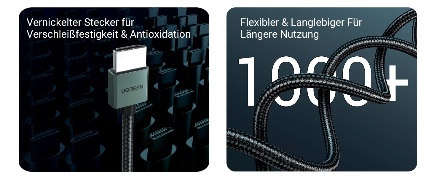 Кабель HDMI UGREEN 8K Flexibles, 2.0 м, 48Gbps, High Speed, сумісний з PS5, PS4, Xbox Series X/S, HDTV, проектор