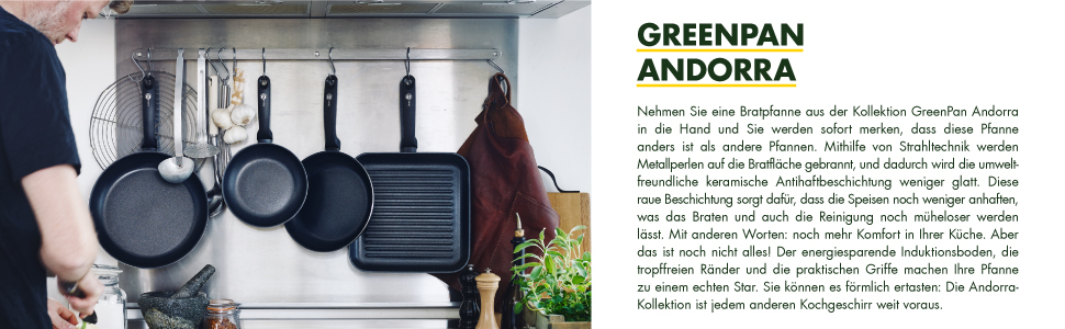 Керамічна гриль-плита GreenPan Andorra 28 см, антипригарна, PFAS-free, для індукції та духовки, чорна