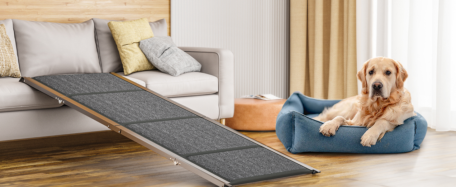 Сходи для собак у машину, складані, з антиковзким покриттям, для середніх та великих собак до 113 кг, 170x44 см