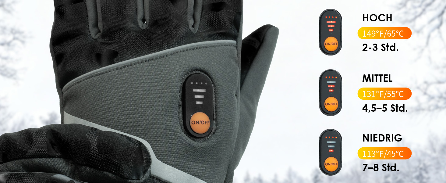 Обогрівані рукавички Minthouz W11 для чоловіків та жінок, 7.4V, 3 режими нагріву, водонепроникні, з підтримкою сенсорного екрану, для роботи на відкритому повітрі, велоспорту та катання на лижах, XL