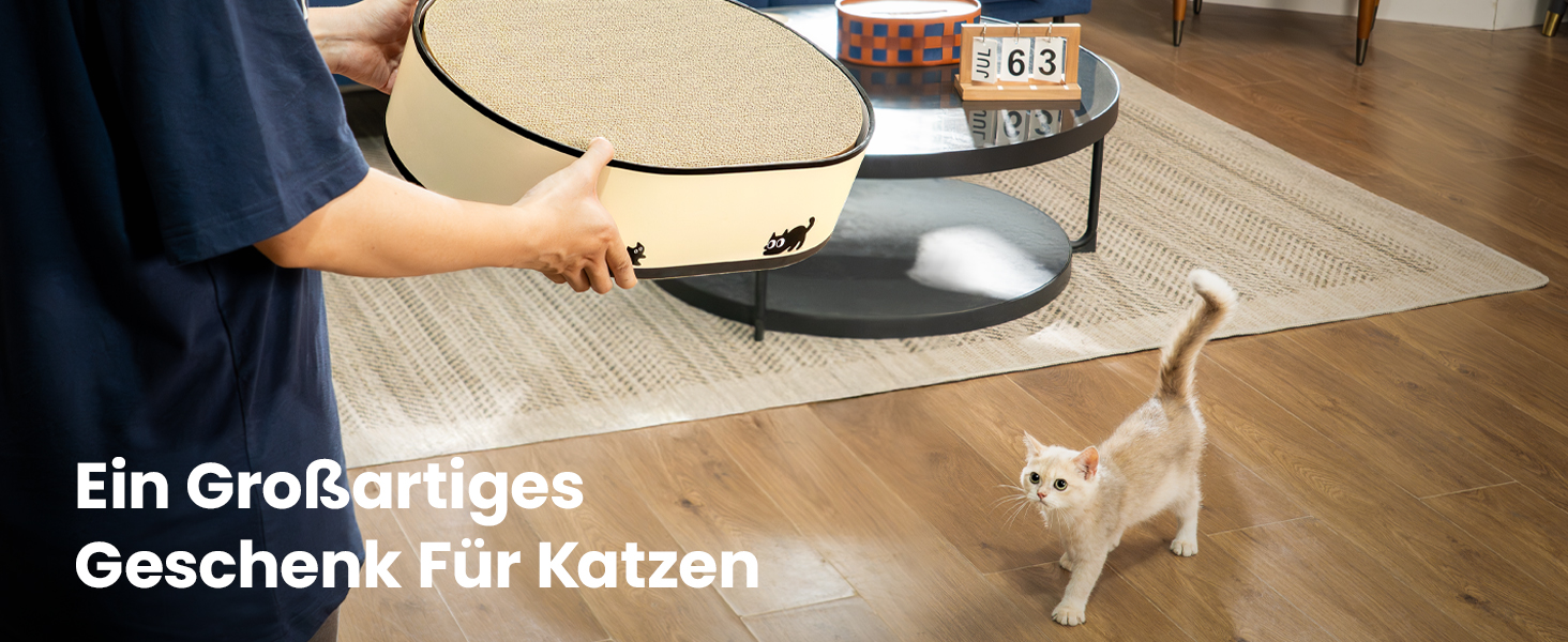 Котячий когтетоп з коробкою та 4 змінними когтеточками - великий комплекс з міцного гофрокартону, двосторонні когтеточки з наклейками DIY - лежанка для котів у квартирі, захист меблів. Великий котячий бокс + 4 когтедрови + наклейки