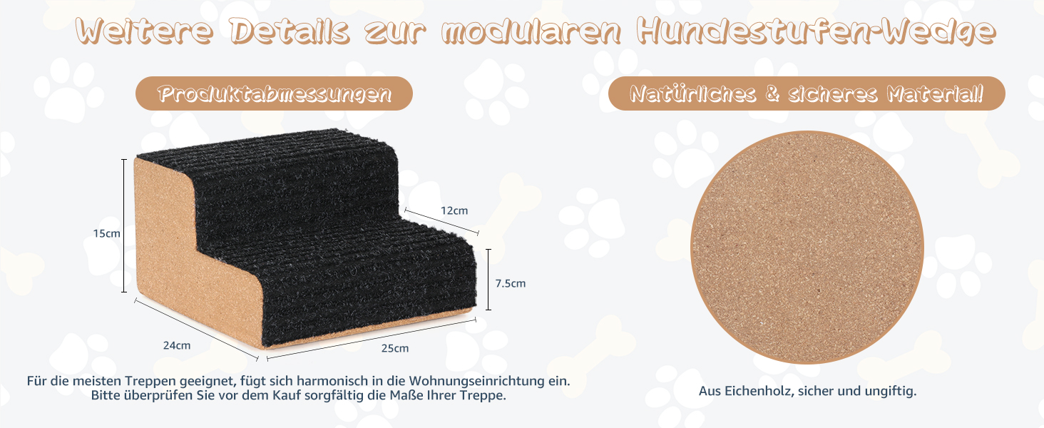 Сходинка для собак SMONTER: екологічна пандус для домашніх улюбленців, сірий, 1 шт.