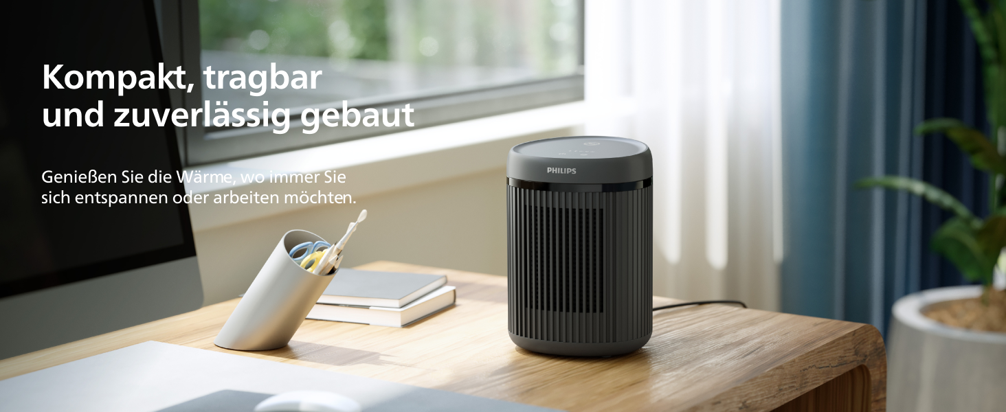 Керамічний тепловентилятор-обігрівач Philips Smart 5000 серії, 2000 Вт, чорний