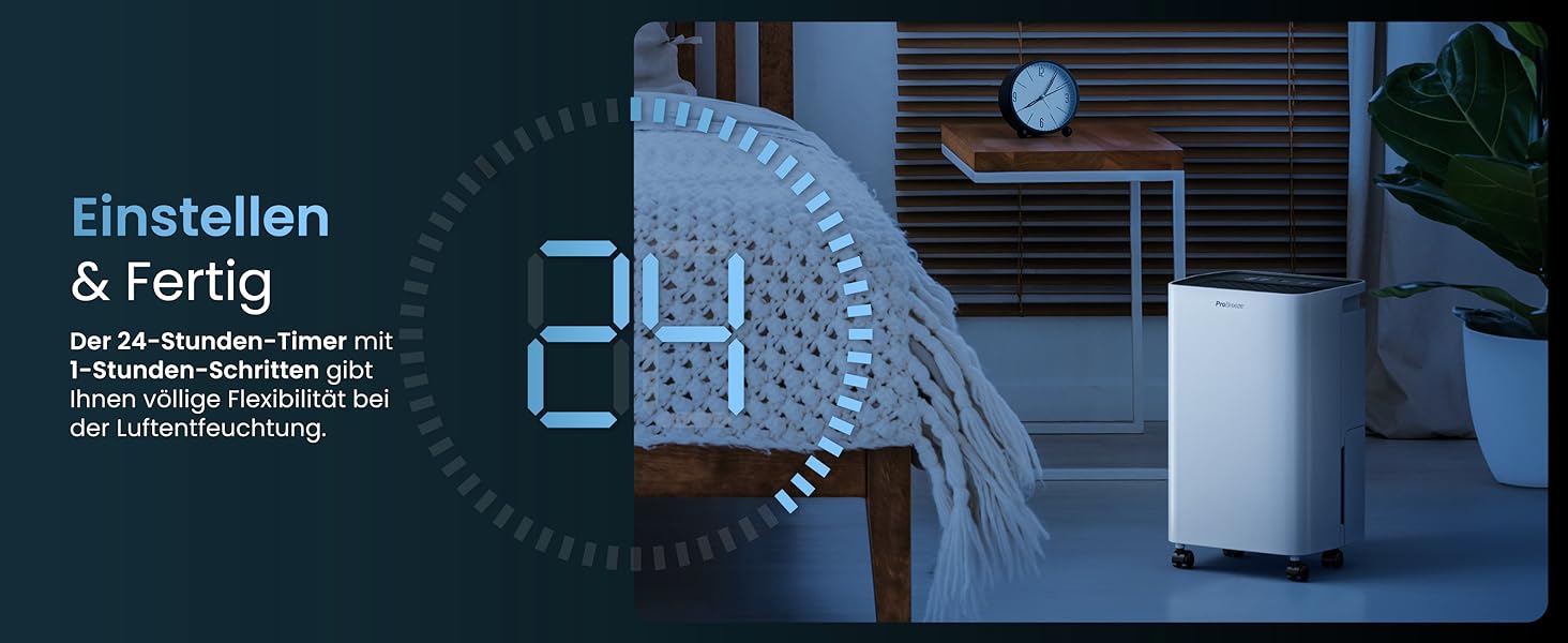 Електричний осушувач повітря ProBreeze 12L - Осушувач ProBreeze для дому, 20 м², з таймером та датчиком вологості
