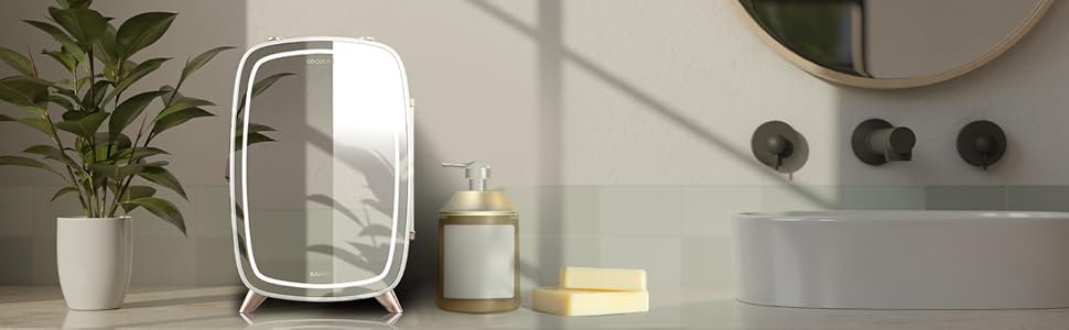 Міні-холодильник для косметики Cecotec Bamba CoolingBeauty 6000 з дзеркалом, 6л, білий