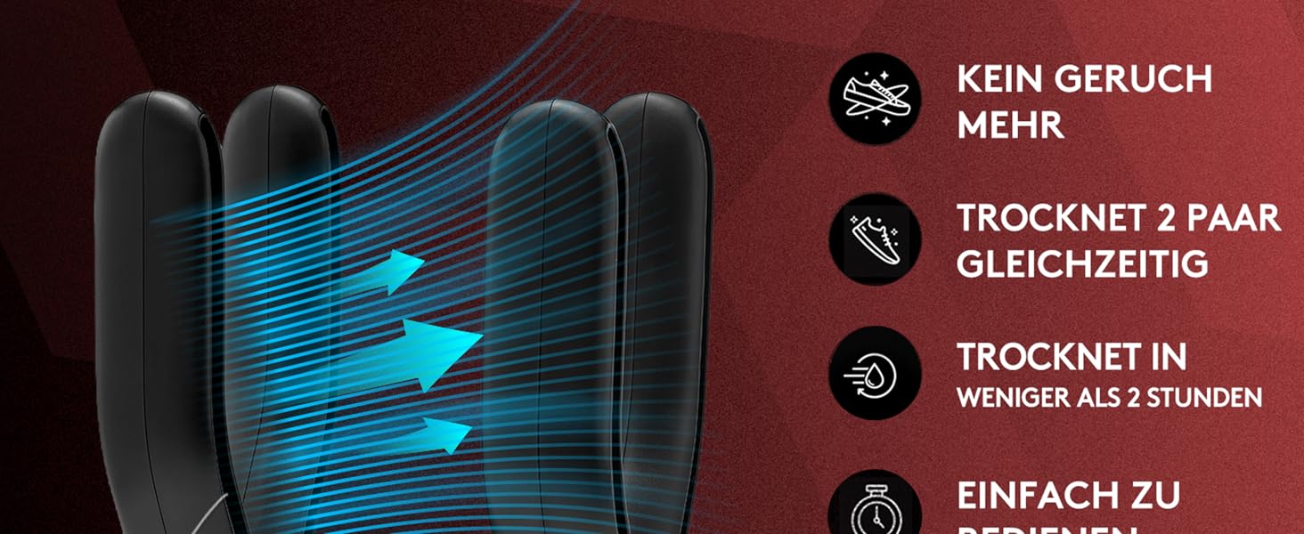 Сушарка для взуття 2 пари з дезодорантом та функцією видалення запаху (110W) | Антибактеріальна сушарка для футбольного, спортивного взуття