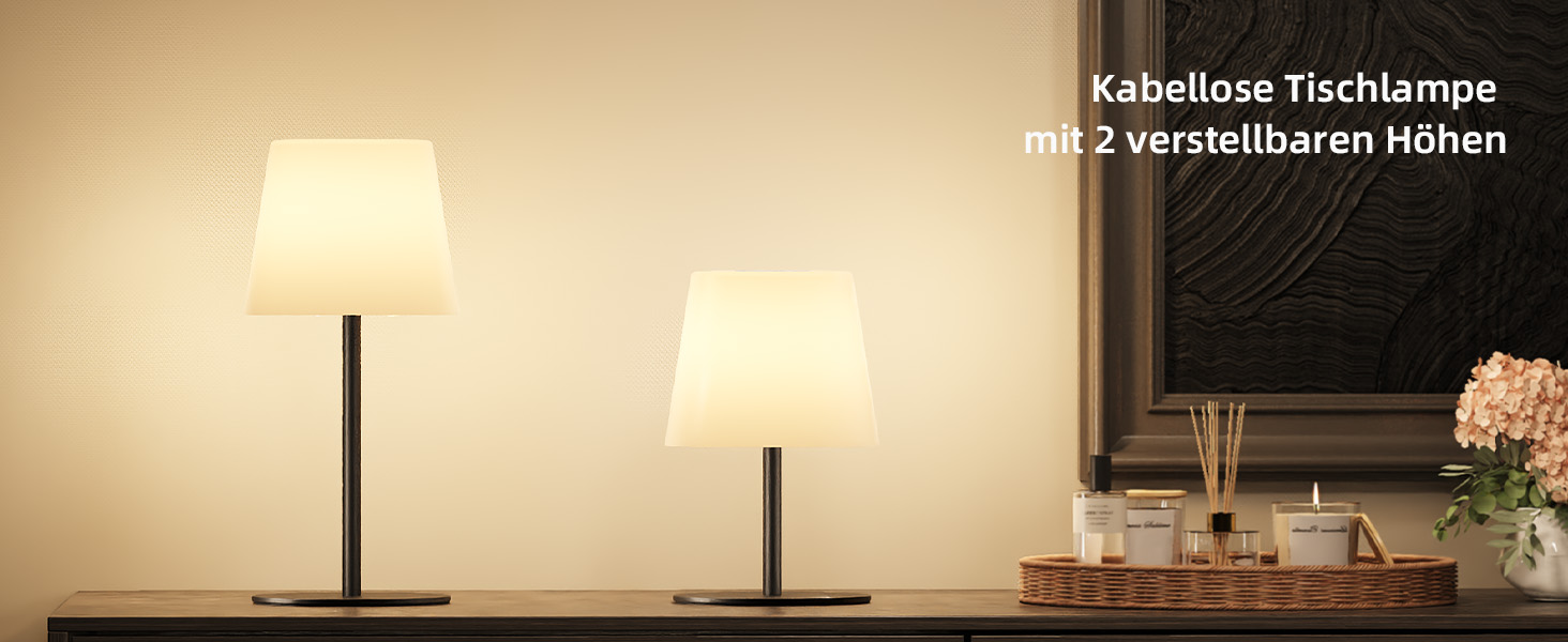 Світлодіодні настільні лампи EZVALO бездротові, 2 шт., IP65, USB-C, диммер сенсорний, 3 режими світла, для дому та кемпінгу (Чорні)