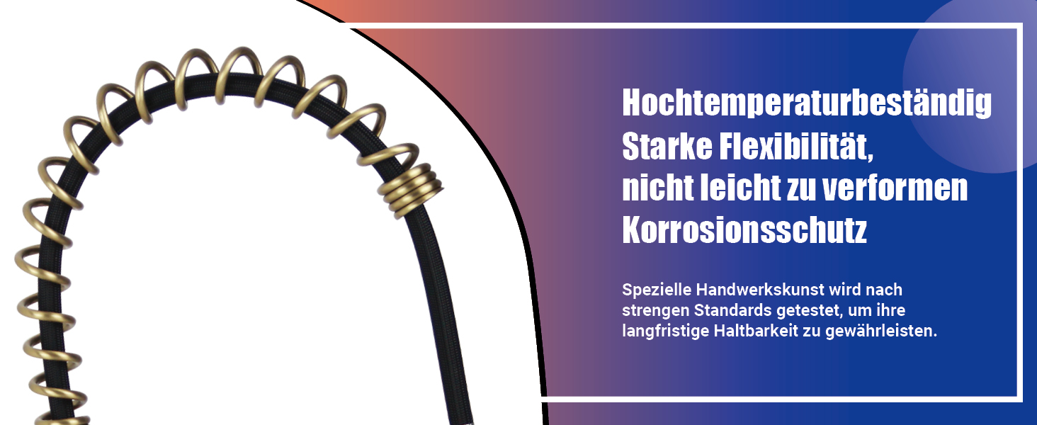 Чорний кухонний змішувач з висувною лійкою, високий поворотний вилив, 2 режими розпилення, шланговий, нержавіюча сталь, матове золото