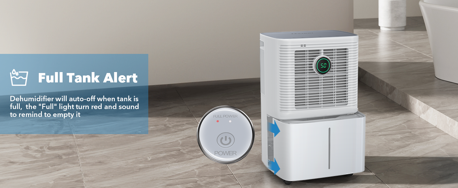 Електричний осушувач повітря 16л/24г з цифровим дисплеєм, таймером та безперервною подачею, для дому/підвалу