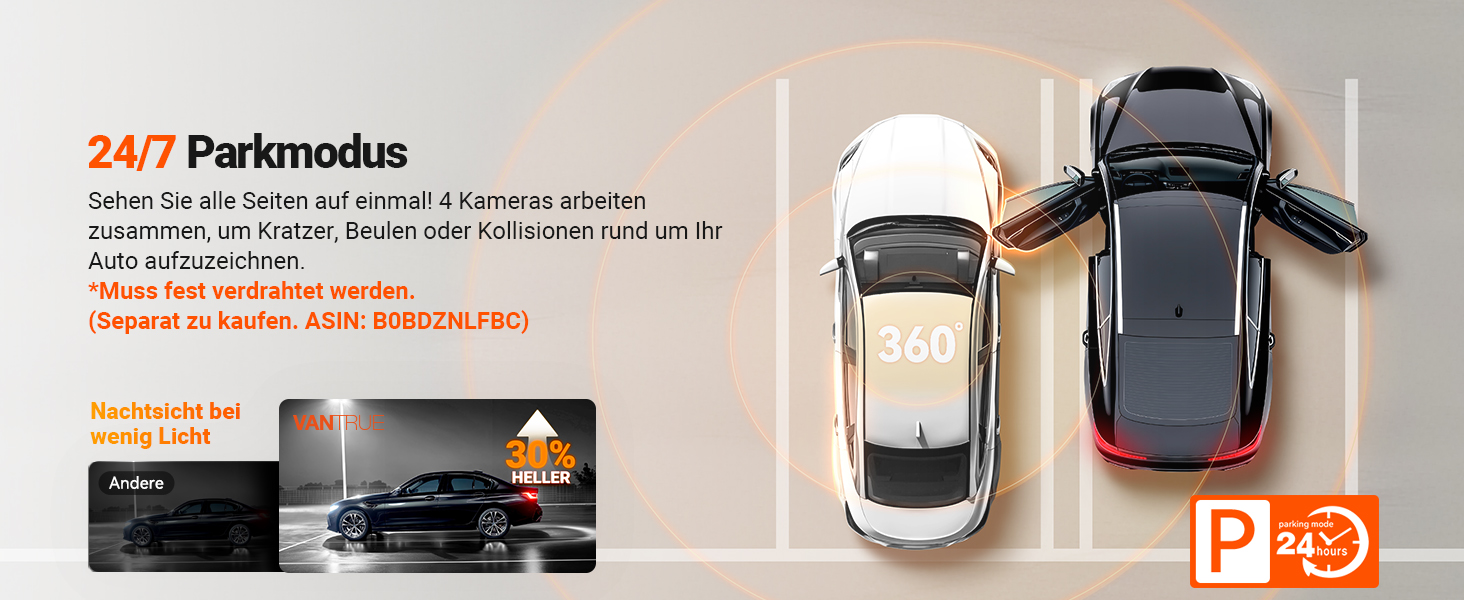 Автомобільний відеореєстратор VANTRUE N5S з сенсором STARVIS 2, 3-канальна зйомка 2.7K+1080P*2+1440P (передній, внутрішній, задній камери)