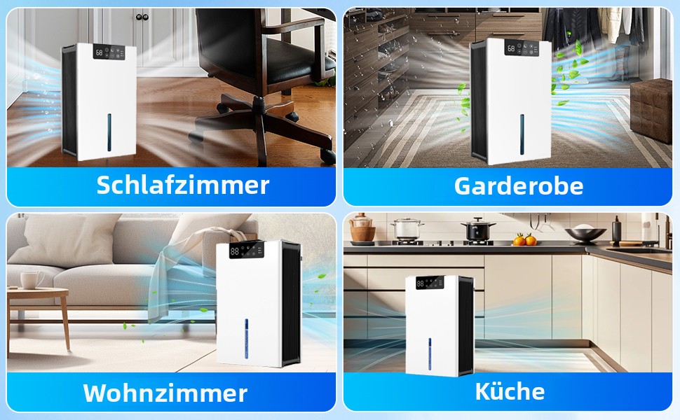 Електричний осушувач повітря 12L/день з цифровим дисплеєм вологості, тихий, з автоматичним розморожуванням, режим сну, проти вологи та плісняви, для спальні та ванної кімнати