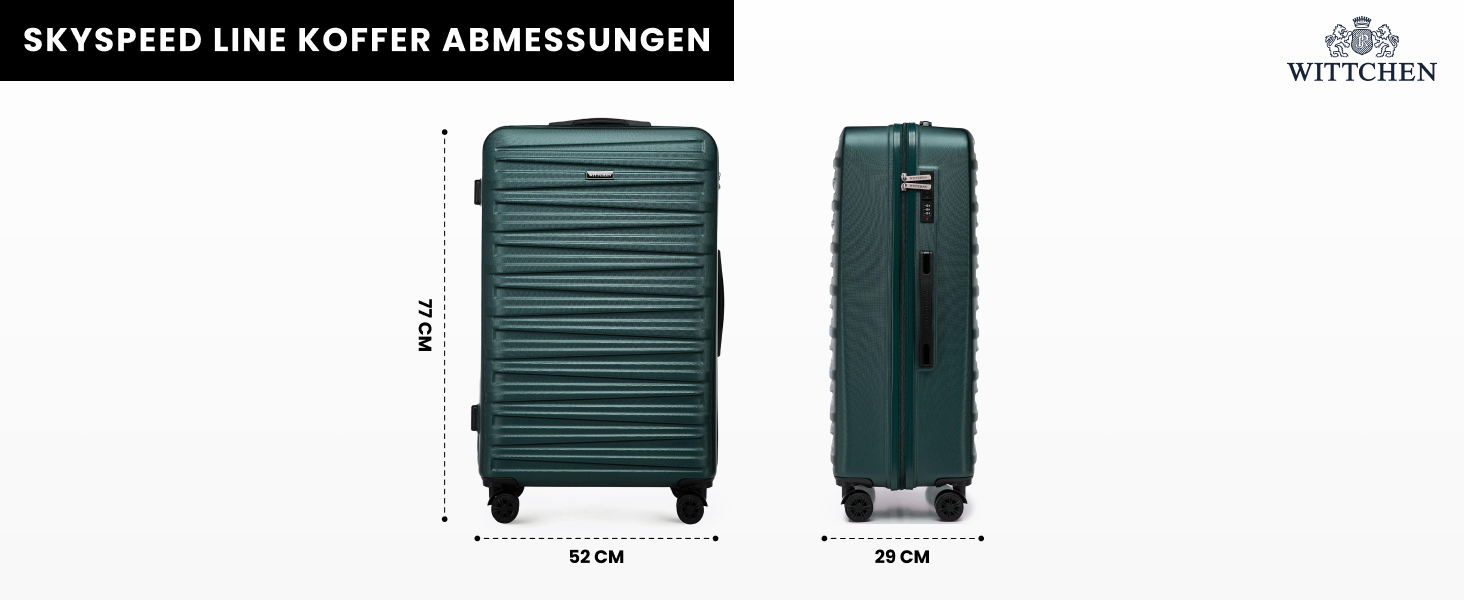 WITTCHEN Skyspeed Line - великий валіза-телескопічний кофр з ABS, 4 колеса, комбінаційний замок, для авіакомпаній Lufthansa/Eurowings/Ryanair/Condor
