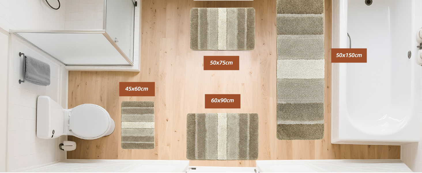 Килимок для ванної кімнати COSY HOMEER 40x60 см, м'який, неслизький, для душу та ванної кімнати (Бежевий)