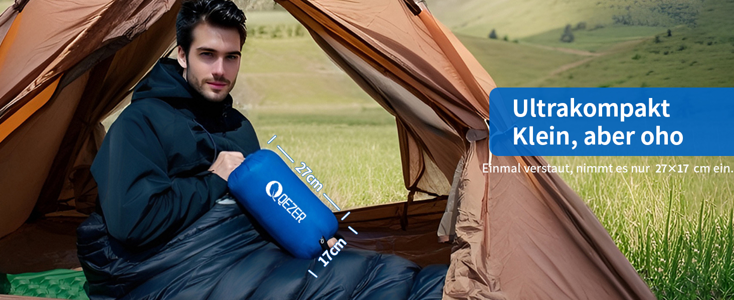 Спальний мішок для дорослих та дітей, зимовий, легкий, для кемпінгу та альпінізму, 650 FP гусячий пух, 500г, чорний, робоча температура -30°C ~ +8°C