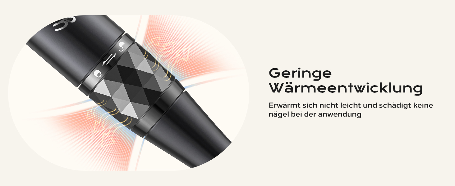 Професійний набір для фрезерування нігтів Nagelfräser: 45000 обертів, акумулятор 10H, LCD-дисплей, регулювання напрямку обертання, чорний