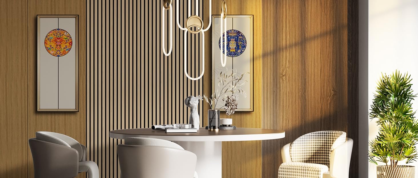 Акустичні панелі AKK-STAR з дерева (набір 2 шт), 1200x600x18 мм, 1.44 м² — 3D стінові панелі для шумоізоляції та декору вітальні та офісу, колір чорний горіх