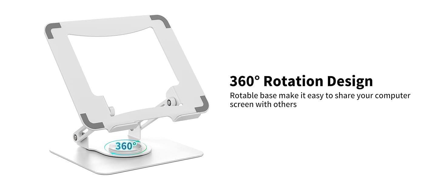 Підставка для ноутбука Soundance: регульована висота, 360° обертання, для екранів 10-15.6 дюймів, чорна