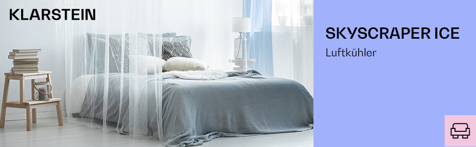 Кларуштейн Охолоджувач повітря Klarstein Skyscraper Ice, 5-в-1: охолоджувач, зволожувач, вентилятор, очищувач повітря, нічний режим, 45 Вт, 180 м³/год, 6 л, чорний