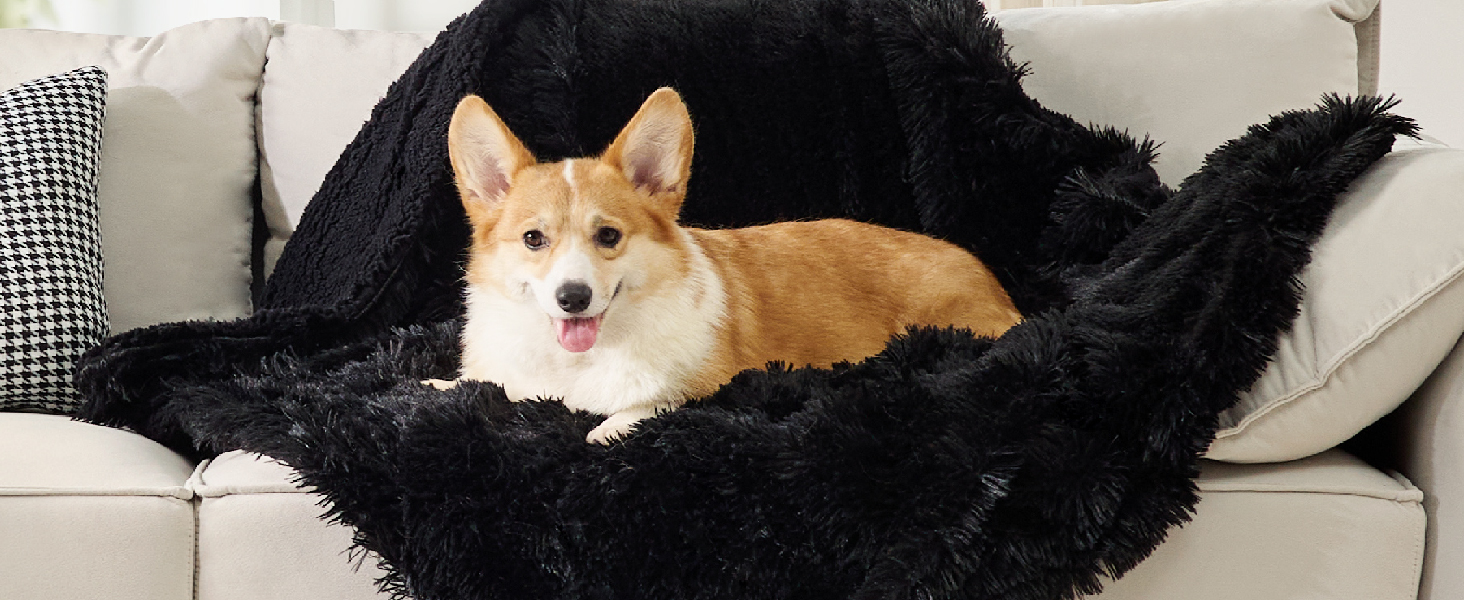 Водонепроникний коврик для собак BEDSURE 100x120 см - м'який, плюшевий, для великих собак та котів, сірий