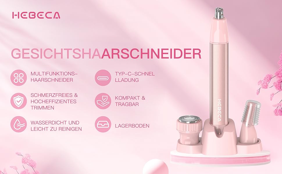 Триммер для видалення волосся з носа, вух та брів 3-в-1, водонепроникний, USB, з чохлом